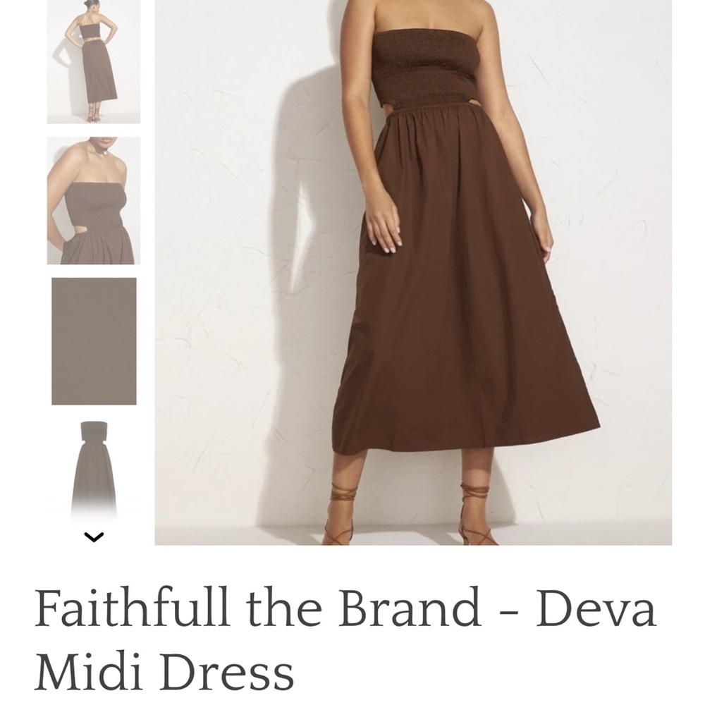 Faithfull the Brand Strapless Brown Dress